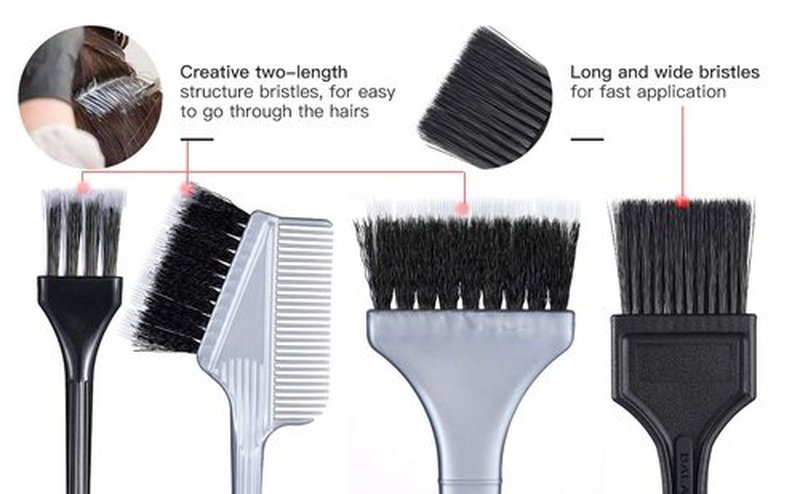 PERFEHAIR Hair Dye Brush Set -4 Pack, Hair Color Applicator Balayage Highlight Tint Brushes Comb Kit-Different Size