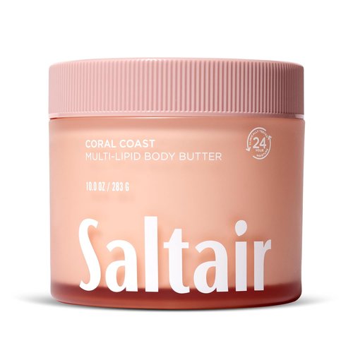 Saltair Multi-Lipid Body Butter - 24-Hour Hydration & Barrier Support - Ceramides, Coconut Oil & Shea Butter - Coral Coast, 10oz