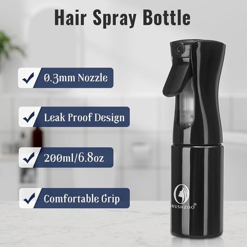 BRUSHZOO Detangling Hair Brush Set - Curly & Natural Hair Care with Wide Tooth Comb & Spray Bottle