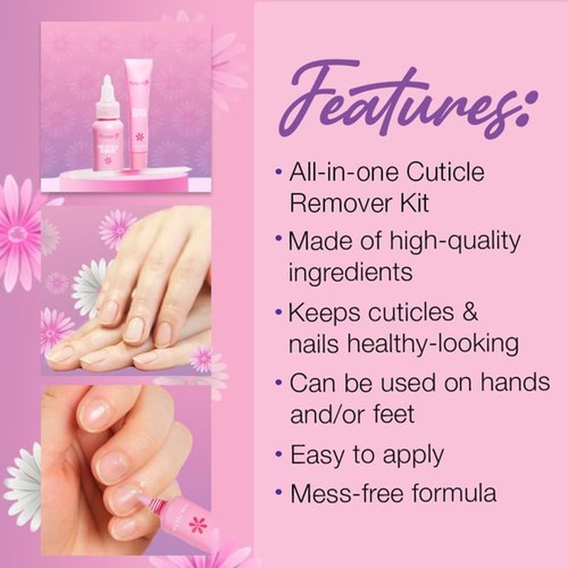 Flowery Pro Cuticle Kit, with Cuticle Butter and Pro Cuticle Remover, 2-Piece Set, 1-Pack