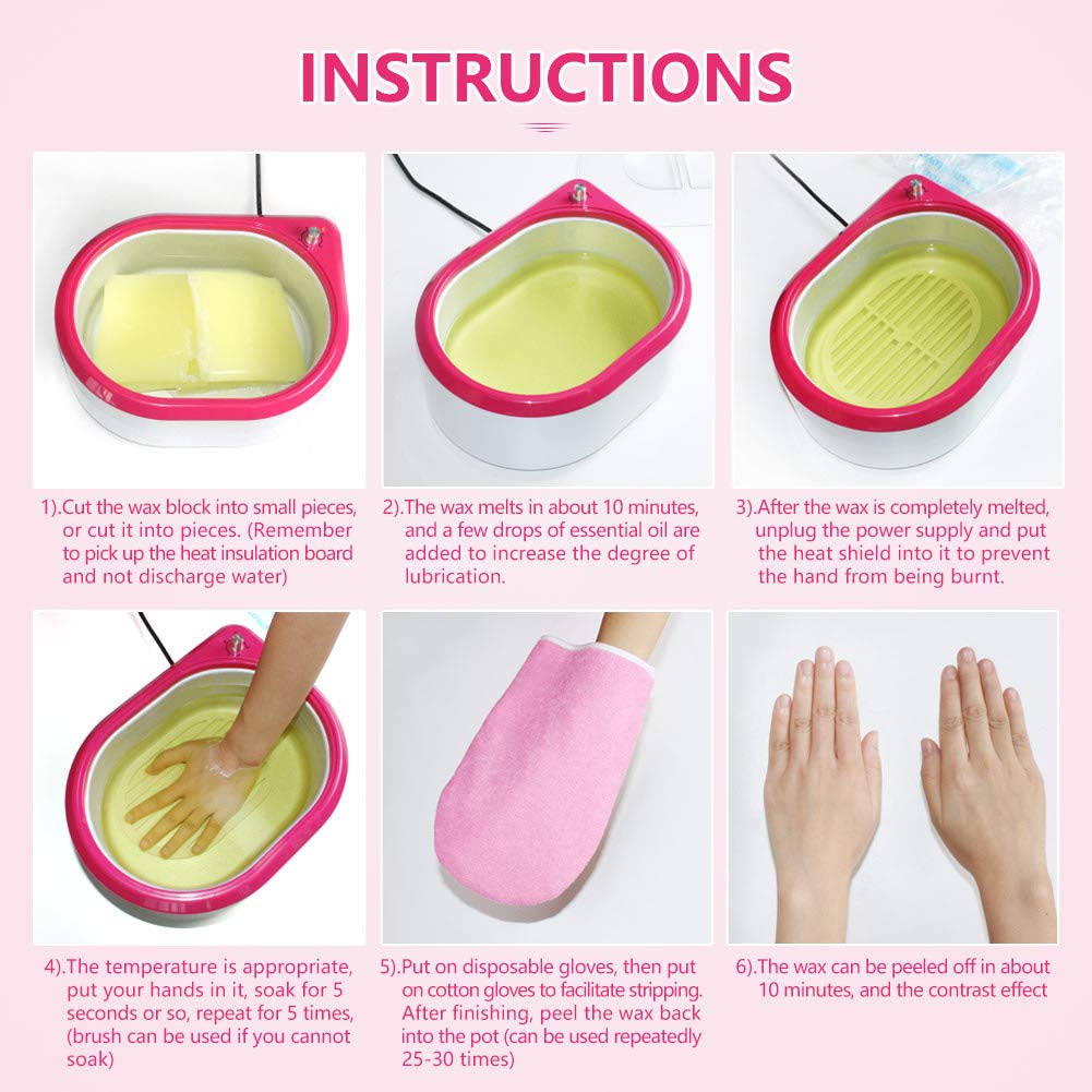2.7L Paraffin Wax Machine Moisturizing Paraffin Bath Hand Therapy Warmer Kit for Smooth and Soft Hands Feet Skin Salon Spa Paraffin Equipment Rapid Heating Easy to Use