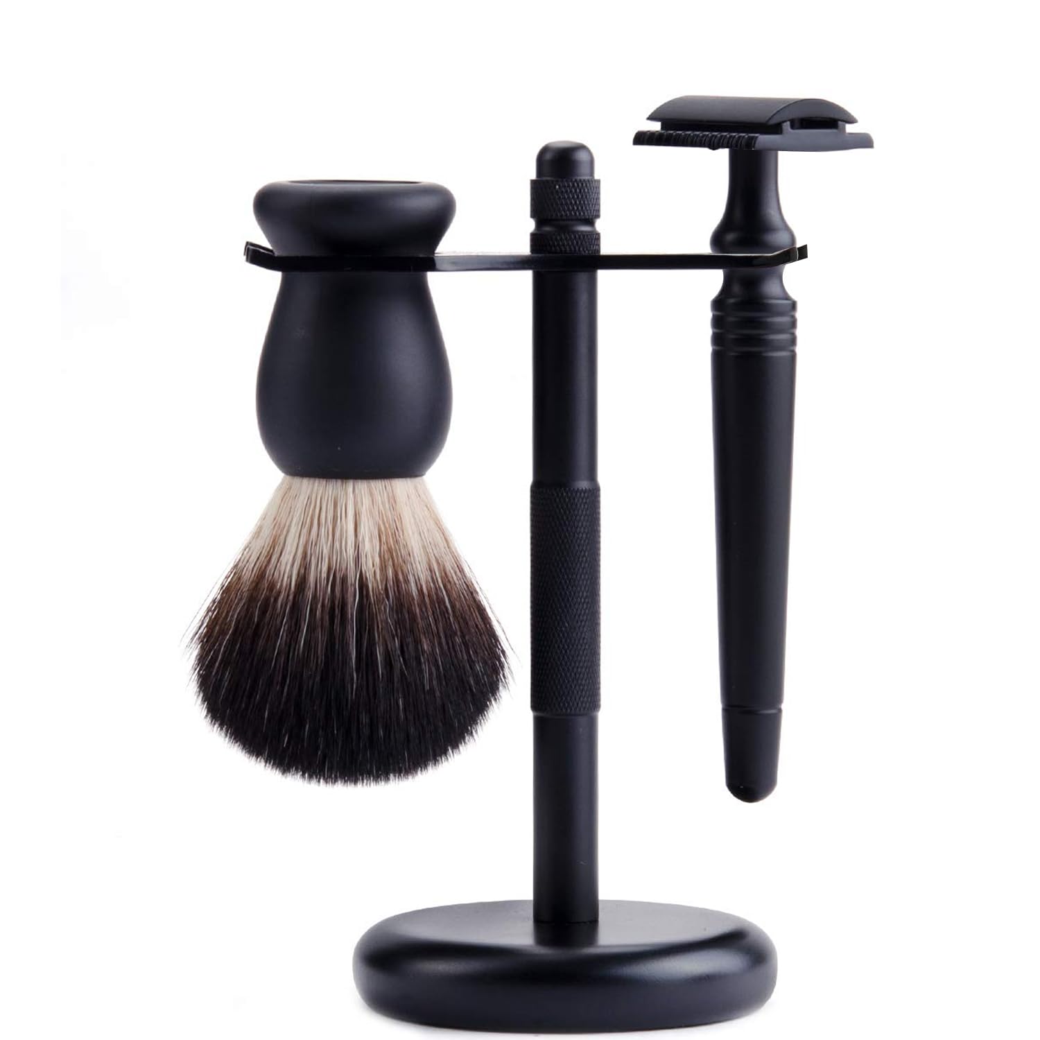 Grandslam Shaving Razor for Men - Shaving Kit for Men Includes a 5-Blade Razor, Badger Shaving Brush with Alloy Heavy Base, Stainless Steel Shaving Mug and Heavy Base Shaving Stand Holder