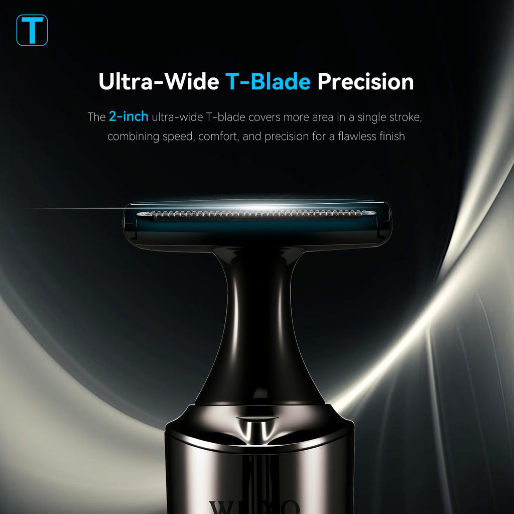 WUXO Electric Groin Hair Trimmer, LED Display Back Shaver for Men