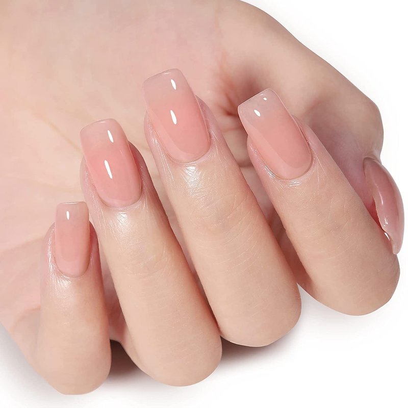 Vishine Jelly Gel Nail Polish Collection Sheer Nude Pink Gel Polish Crystal Transparent Gel Polish Kit Nail Art Varnish Manicure Set 8ML 4PCS