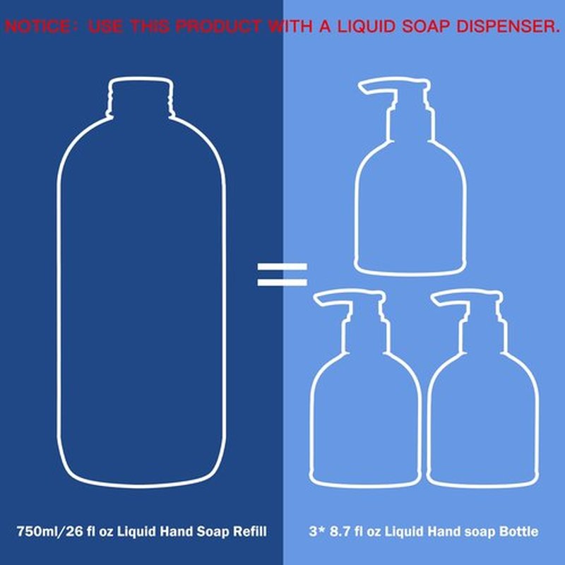 ROMIIE ZOI Liquid Hand Soap Refill, Unscented, Gentle & Moisturizing Formula, 750 ML/ 26 FL OZ