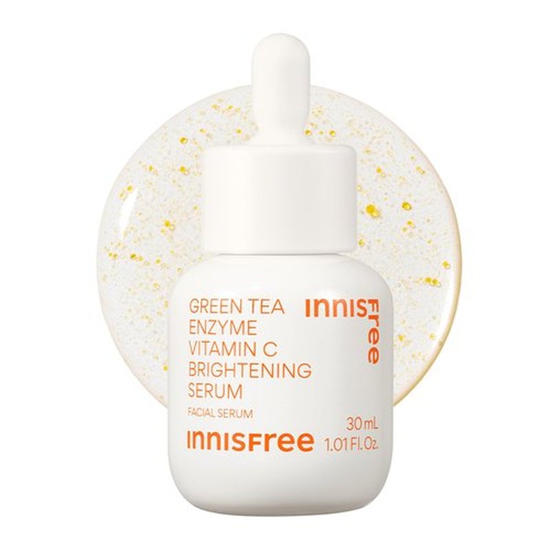 innisfree Green Tea Enzyme Vitamin C Serum for Dark Spot Fading, Korean Face Serum for Glow and Radiance