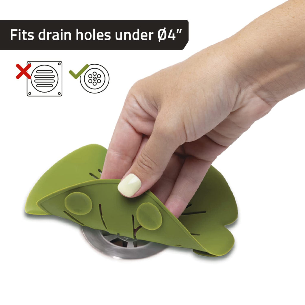 Peleg Design Lilytub: Drain Hair Catcher - Fun Lily Pad-Shaped Shower Drain Hair Catcher w/Suction Cups | Silicone Hair Catcher | Shower Drain Hair Catcher for Drains of Up to 4” | Cute Drain Cover