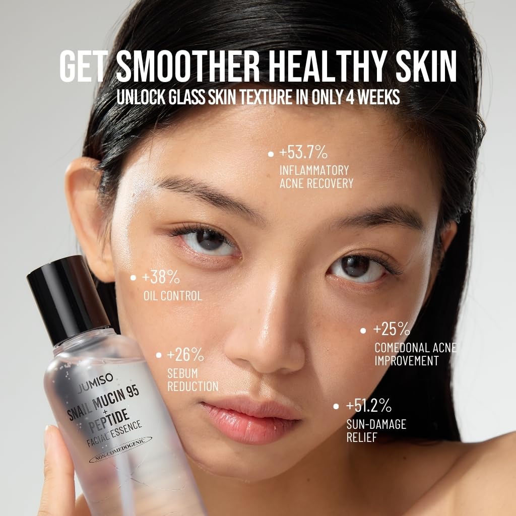 Snail Mucin 95 + Peptide Essence - Advanced Skin Repair Serum for Acne-Prone & Sun-Damaged Skin, Non-Comedogenic Facial Moisturizer with 5-Peptide Complex, Fragrance-Free, Slow-Aging, 4.73 fl.oz.