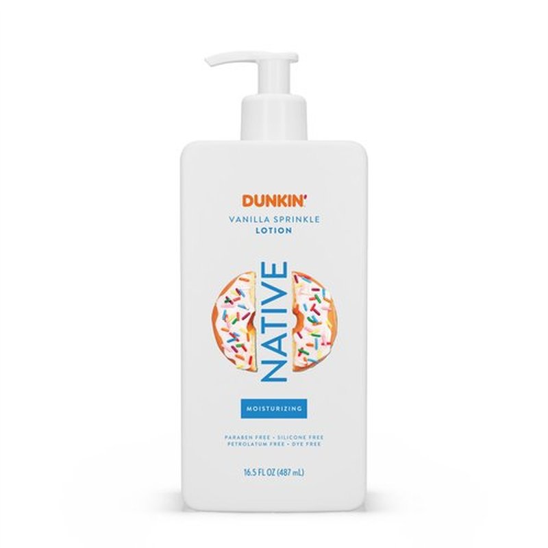 Native Body Lotion, Dunkin Vanilla Sprinkle, Moisturizer for Dry Skin with Plant-Based Ingredients, 16.5 oz