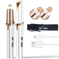 gurelax Eyebrow Hair Remover, Electric Eyebrow Trimmer for Women,Face and Eye Brow Razor with LED Light for Women Rechargeable with 2 x Replacement Heads (White)