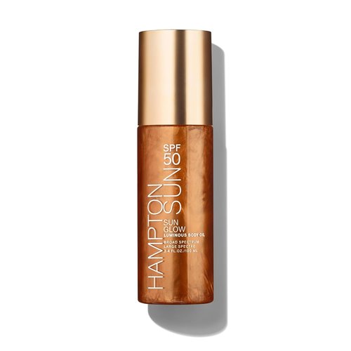 Hampton Sun SPF 50 Sun Glow Luminous Body Oil - Lightweight Hydrating Gel with Vitamin E & Kukui Oil | Travel Size