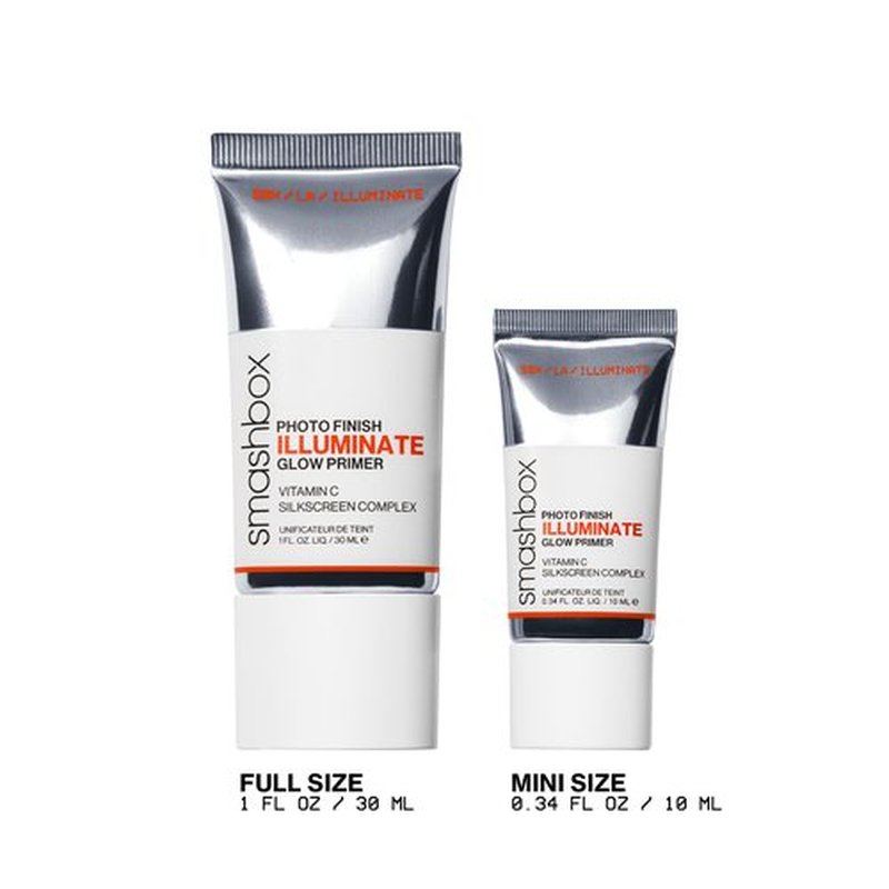 Smashbox Photo Finish Illuminate Glow Makeup Primer | Breathable, Strengthening Silky Barrier Primer For Glowy Skin | Silkscreen Complex, Vitamin C + Passion Fruit, 0.34 Fl Oz