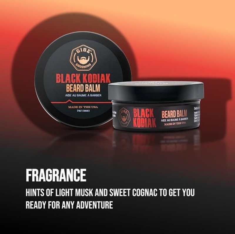 GIBS Grooming Black Kodiak Beard Balm - Nourishing Beard Care, 2 oz for Softness & Control