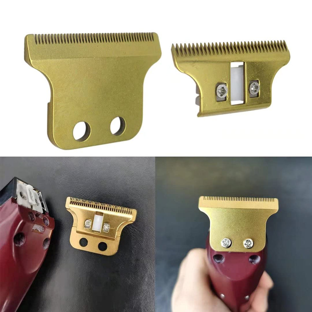 Adjustable 2 Hole Double Wide Trimmer Replacement Blade for Wahl Detailer #8290 5 Star Razor Edger #8051 G-Whiz #8986 Sterling Definitions #8085(Double Gold Blade)