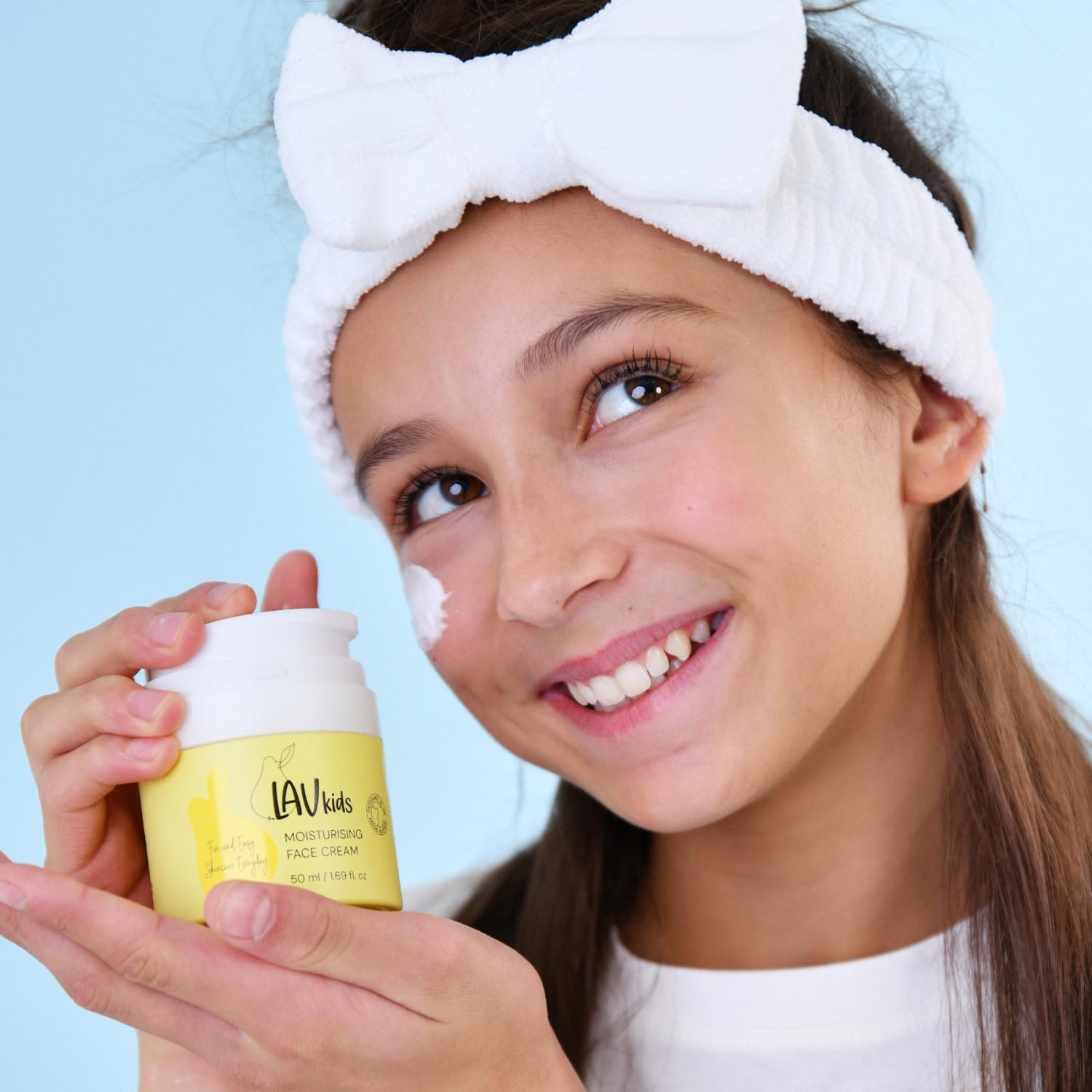 LAV KIDS Face Moisturiser with Jojoba Oil, Sweet Almond Oil, Shea Butter 50ml, Gentle Kids and Baby Moisturiser Cream, Dermatologically Tested for All Skin Types