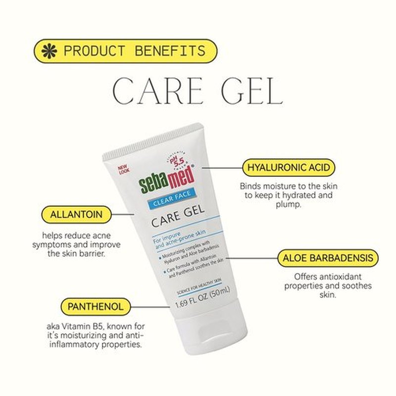 SEBAMED Clear Face Care Gel - Aloe Vera & Hyaluronic Acid for Acne-Prone Skin | 50mL Made in Germany