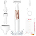 ANLAN 4-in-1 Painless Electric Razor for Women – Bikini Trimmer & Body Shaver with Ceramic Blade, Waterproof, Cordless Rechargeable for Legs, Armpit, Pubic Area, USB-C, Ideal Birthday Gift for Women