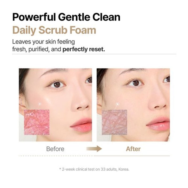 MIDHA RICE BRAN SCRUB FOAM 5.07fl.oz/150ml, Deep Cleansing, Pore-Purifying, Gentle Exfoliating – Soft Micro-Foam Face Wash with Balanced pH & Hydrating, Nourishing Care