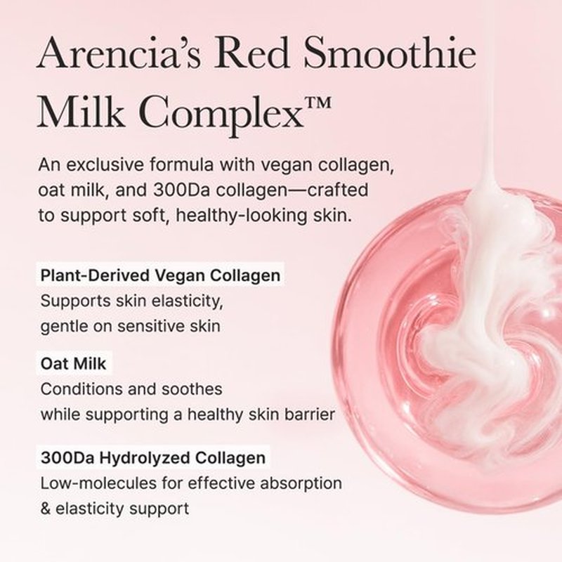 ARENCIA Red Smoothie Lotion 5, Face Moisturizer with Niacinamide 5%, Collagen, Peptide Complex, Hydrating Skin Care, 6.76 fl oz