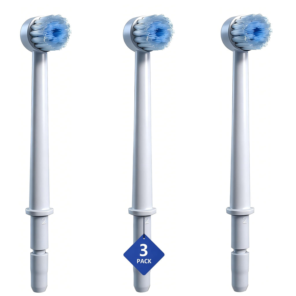 3Pack Replacement Toothbrush Heads for Waterpik Water Flossers, Replacement Picks Compatible with Waterpik, Replacement Heads for Water Pick flosser.(Assorted Brushhead, Random Delivery)