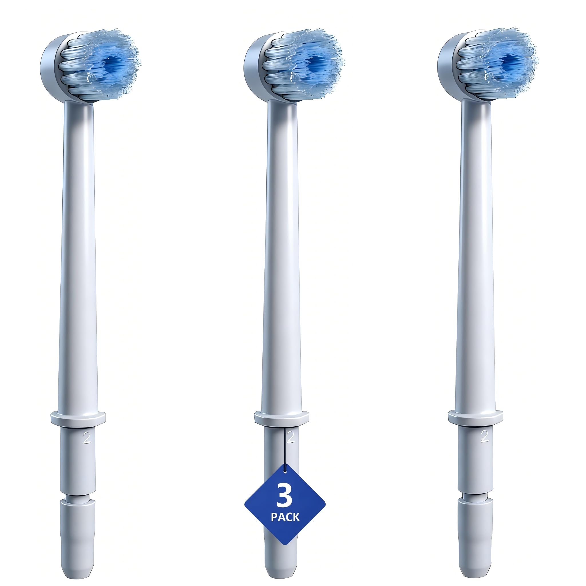 3Pack Replacement Toothbrush Heads for Waterpik Water Flossers, Replacement Picks Compatible with Waterpik, Replacement Heads for Water Pick flosser.(Assorted Brushhead, Random Delivery)