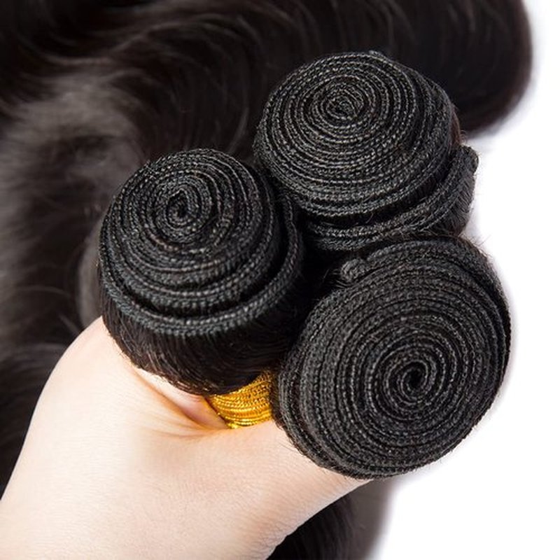 Body Wave Bundles Human Hair Natural Black Color Unprocessed Brazilian Virgin Hair 12 14 16 Inch Color #1b Bundles Human Hair