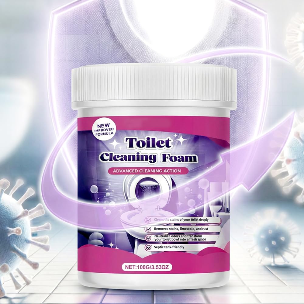 PVZXR 2026 Upgrade Toilet Bowl Cleaner, Toilet Cleaning Foam, Power Foaming Toilets Clean, Clean Foam Cleaner, Touch Free Foaming Powder – Bathroom Cleaning Powder (1PCS)