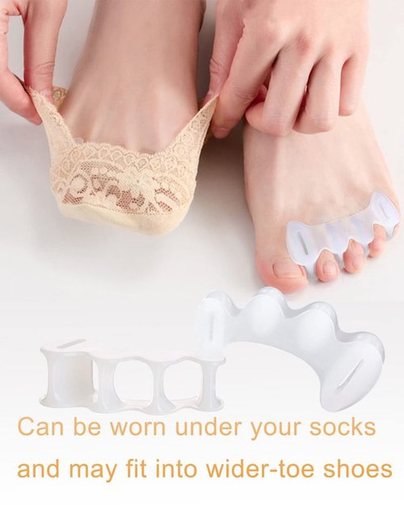 2Pairs Toe Separators Toe Spacers for Women Men to Correct Bunion, Relieve Feet Pain, Foot Alignment, Toe Straighteners for Hammertoes, Plantar Fasciitis (M, Women Shoe Size 9-12.5, Men: 7-11)