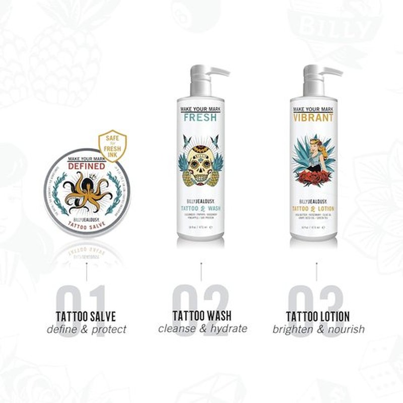 Billy Jealousy Make Your Mark Tattoo Wash - Hydrating Cleansing Aftercare with Cucumber & Rosemary