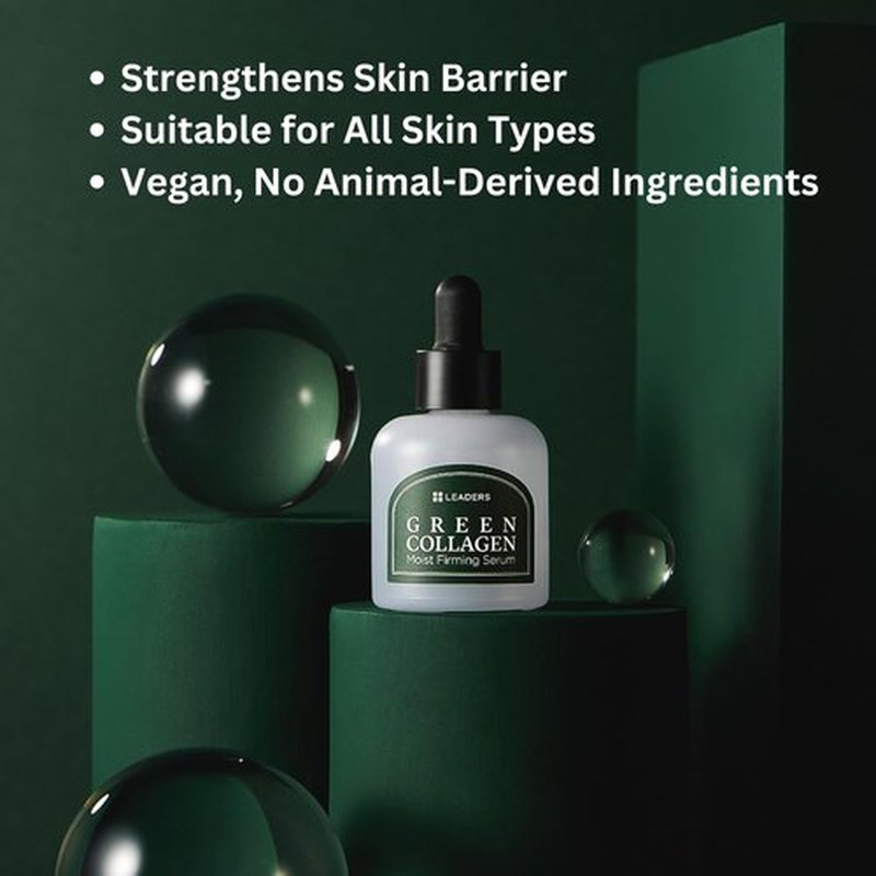Leaders Green Collagen Serum - Vegan Anti-Aging Moisturizer for Skin Firming & Hydration | 30ml