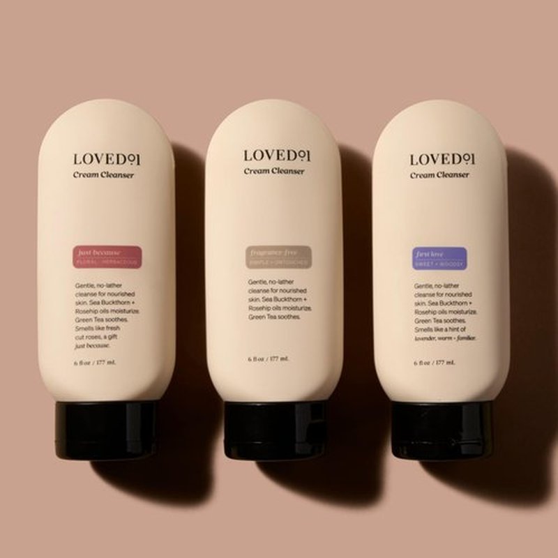 Loved01 Cream Cleanser for Face & Body, John Legend Skincare, Daily Hydrating Wash with Rosehip Oil & Green Tea, First Love Lavender Scent, For Sensitive Skin, Vegan & Cruelty-Free, 2-Pack, 6 oz each
