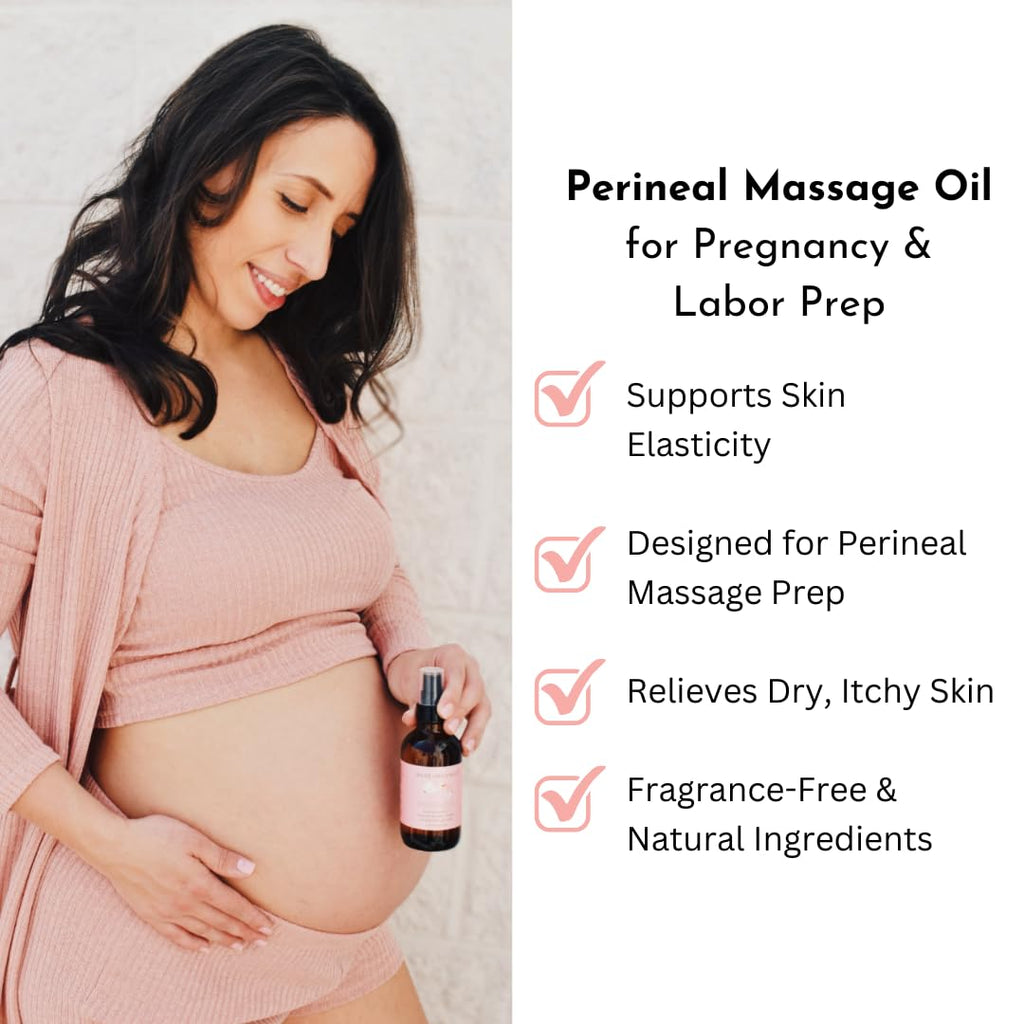 Organic Perineal Massage Oil Spray by Irene Organics for Pregnancy and Postpartum - Prevention for Perineum Tearing, All Natural, Pregnancy Third Trimester Must Haves for Childbirth