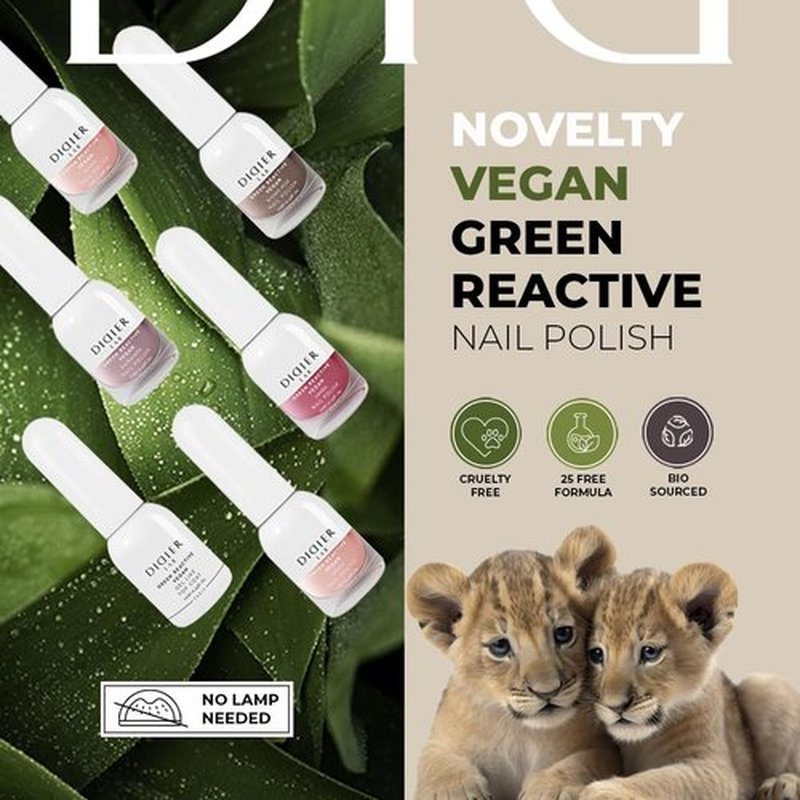 DIDIER LAB Green Reactive - Forbidden - Vegan Nail Polish Non Toxic - Long Lasting - Hema Free - Cruelty Free - Black Nail Polish - 25 Free Formula - 0.34 Fl Oz