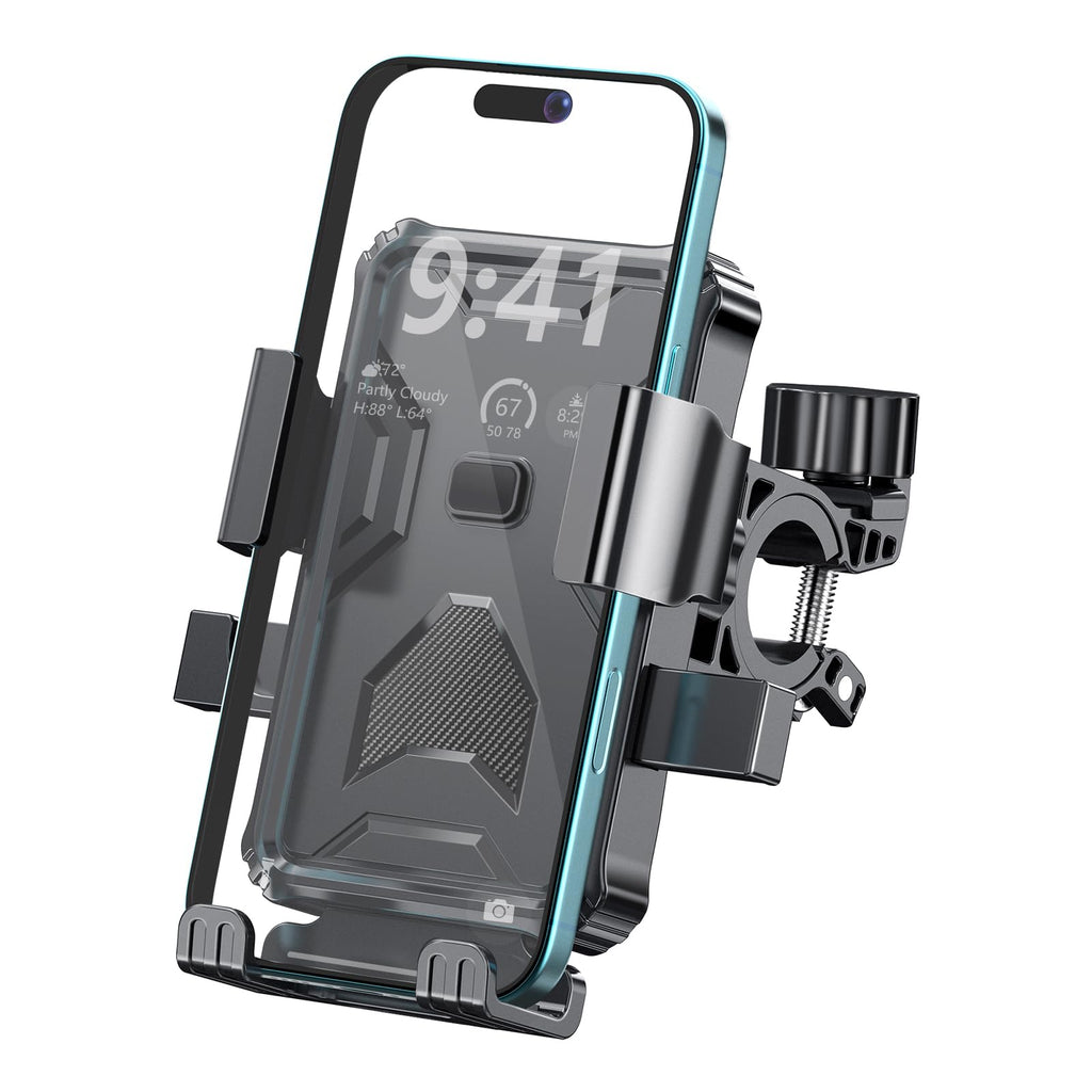 Prjrsme Bike Phone Holder, Handlebar Phone Mount for Bike and Motorcycle, Electric Scooter Mountain Bike, Adjustable Cell Phone Holder,Secure Holder for 4.7-6.8 Inch All Cell Phones