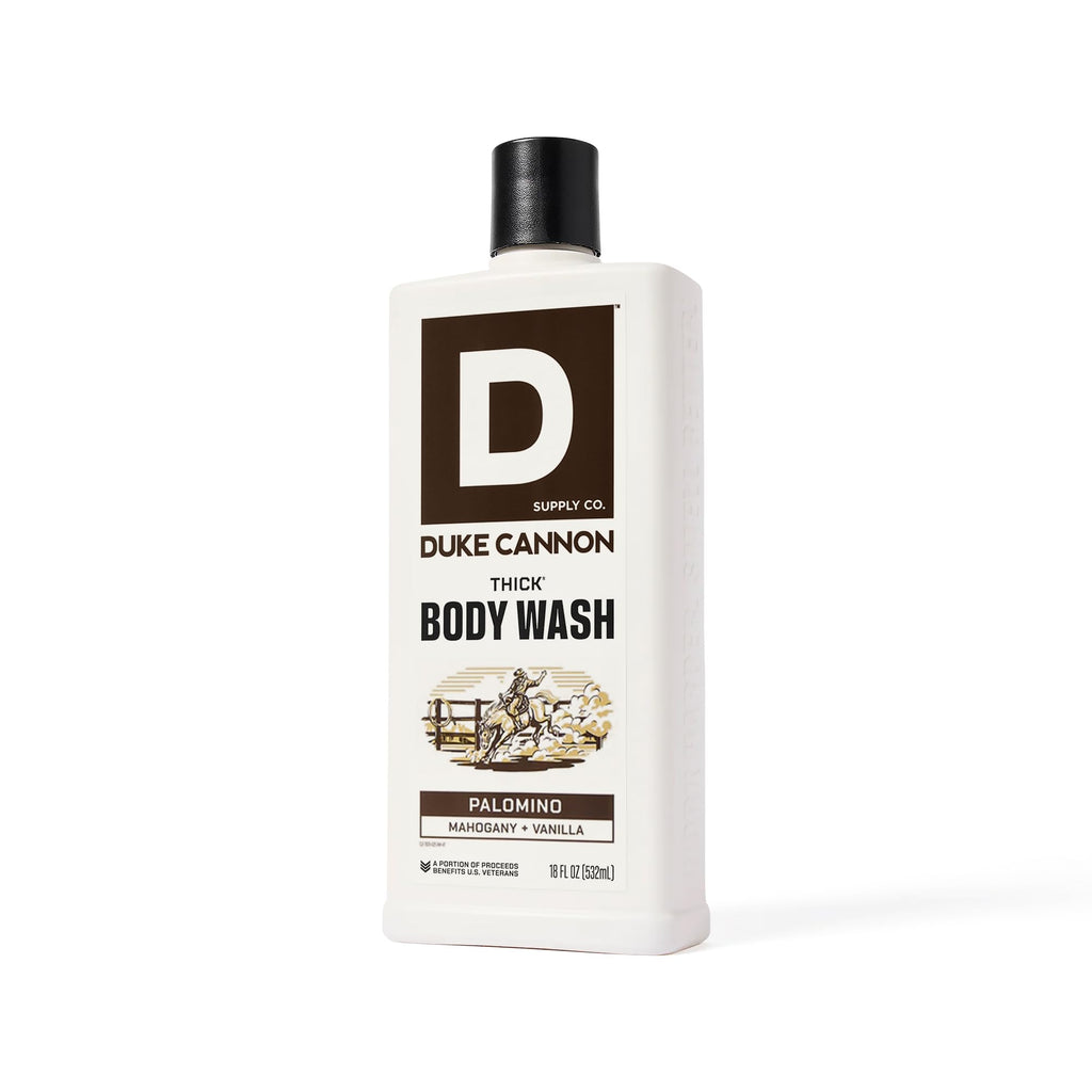 Duke Cannon Supply Co. Thick High Viscosity Body Wash – 3X Thicker, Cleansing Shower and Bath Gel, Mineral-Enriched for Men – Shower Gel – Men’s Body Scrub – Palomino 3 pack –18 oz