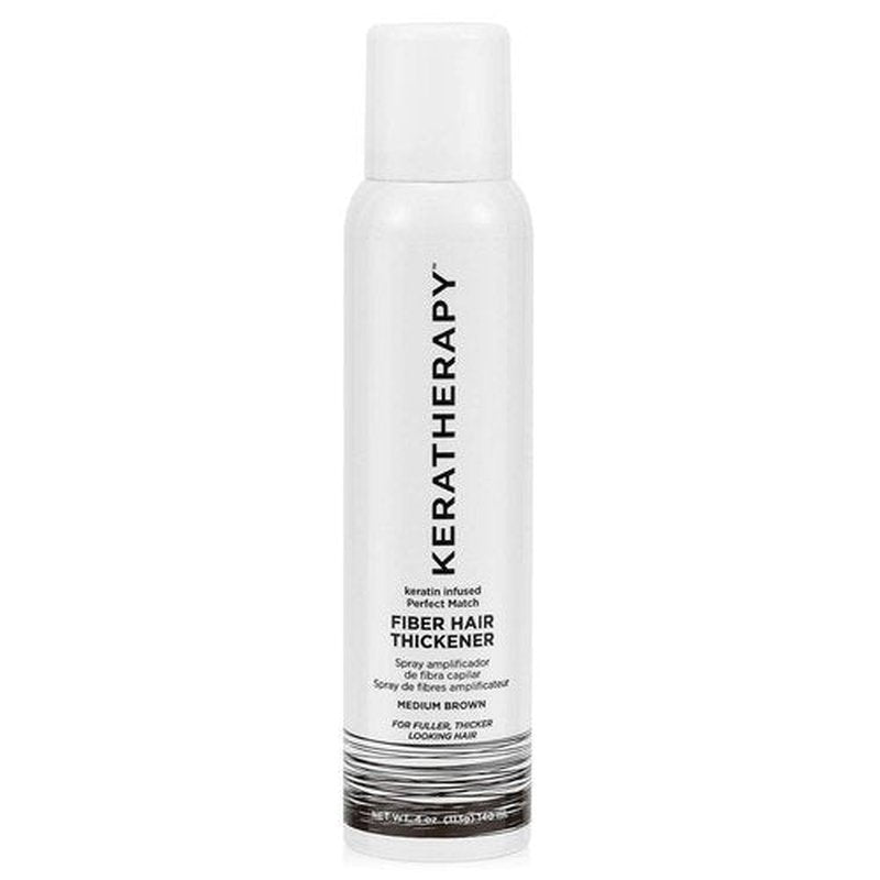 Keratherapy Keratin Infused Fiber Hair Thickener Spray - Medium Brown, 4 fl. oz. | Volumizing & Concealing Solution for Thinning Hair