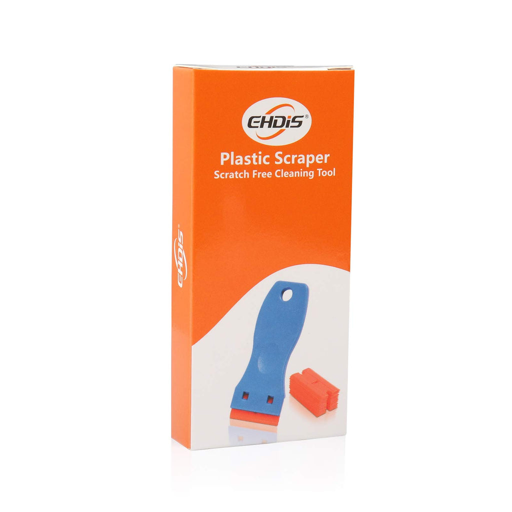 EHDIS 1.5" Plastic Razor Scraper with 10pcs Double Edged Plastic Blades for Removing Labels Stickers Decals on Glass Windows