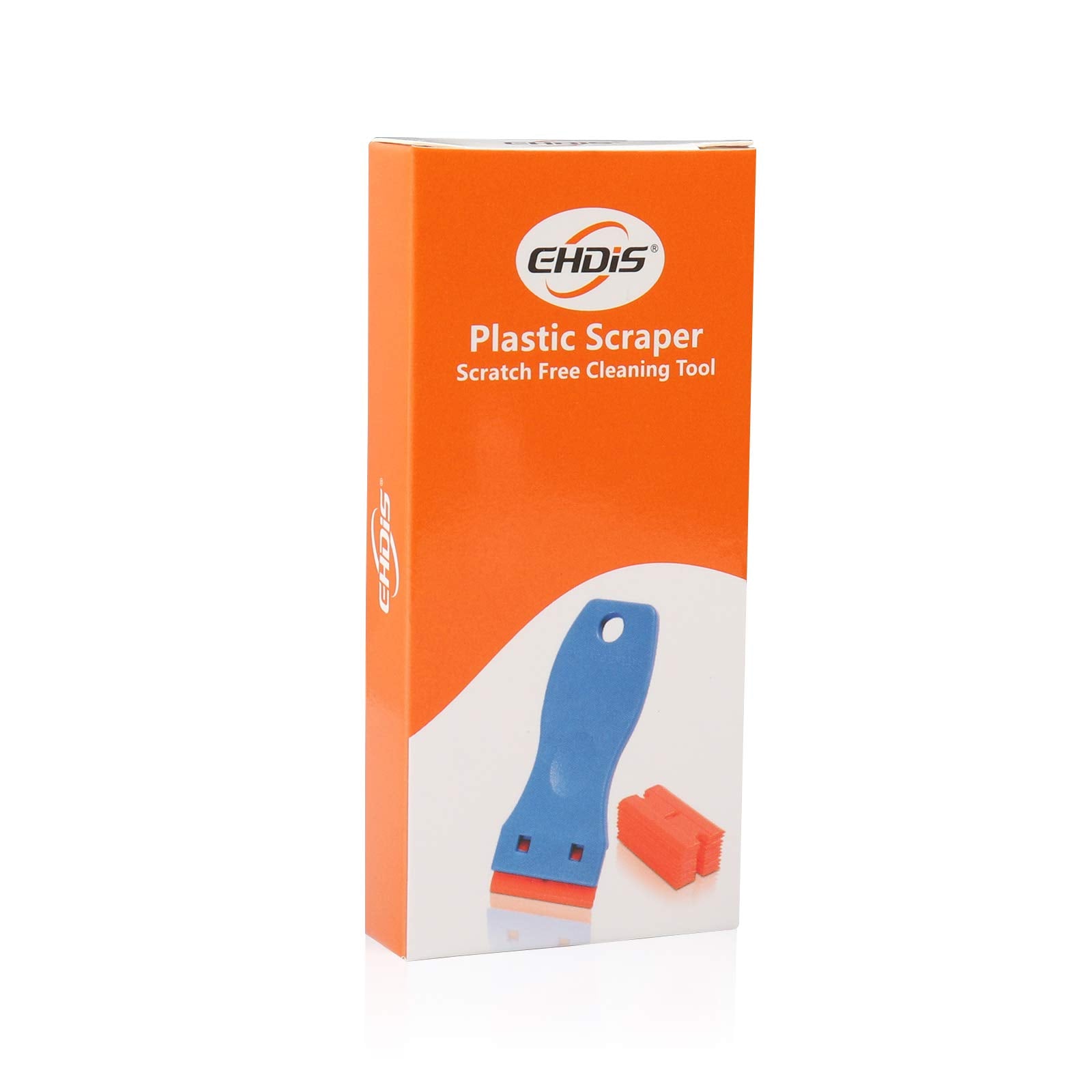 EHDIS 1.5" Plastic Razor Scraper with 10pcs Double Edged Plastic Blades for Removing Labels Stickers Decals on Glass Windows