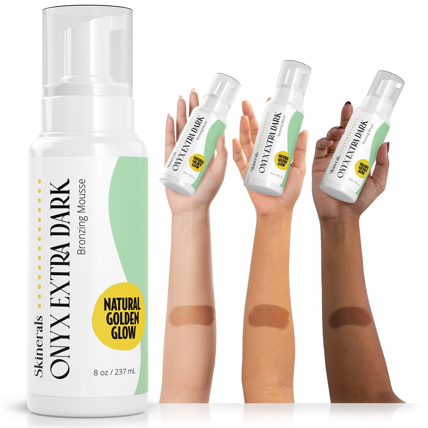 Skinerals Self Tanner Mousse, Organic Sunless Tanning Foam for Face & Body, Natural Looking, Streak-Free, Quick-Drying, Long-Lasting Fake Tan, 8 oz, Californium