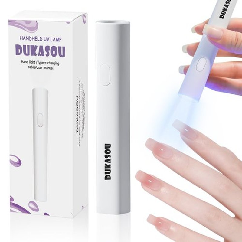 DUKASOU Handheld UV Light for Gel Nails, Portable Mini Nail Light, LED Nail Polish Curing Lamps for Gel Polish, Cordless Rechargeable Nail Dryer with USB for Home DIY Nail Art