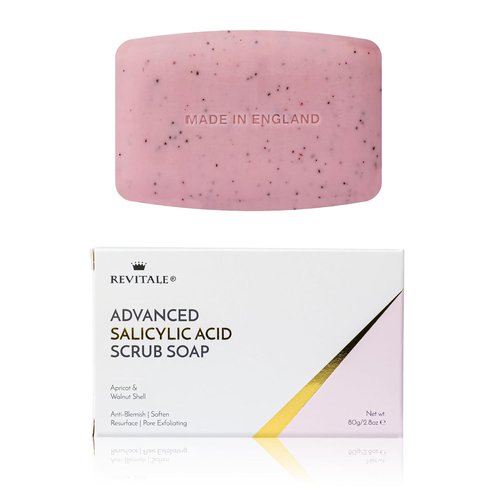 Revitalé Advanced BHA Salicylic Acid Scrub Soap - Exfoliating Bar for Face & Body, Deep Pore Cleanser, Anti-Blemish