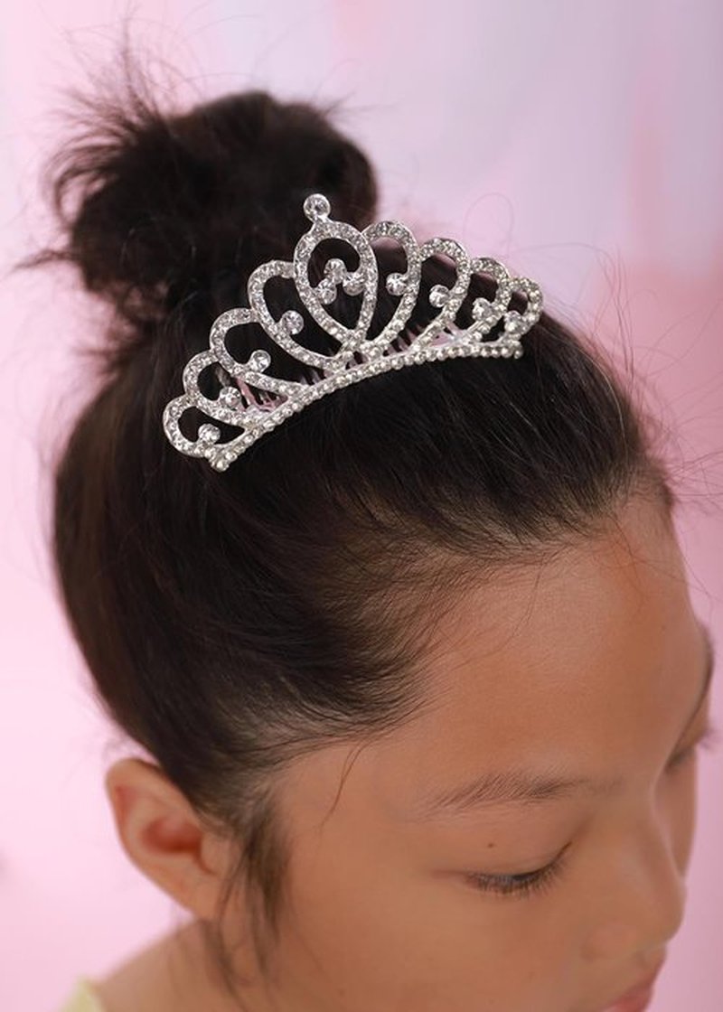 JWICOS Mini Princess Comb Silver Crystal Rhinestone Hair Accessory Comb Headband Decorations for Women and Girls
