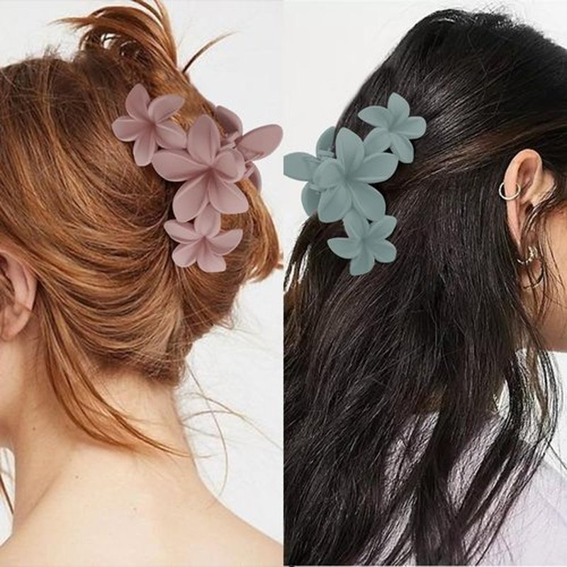 Ahoney 6PCS Flower Hair Clips for Women Strong Hold Nonslip, Big Flower Claw Clip for Thick Hair, Hawaiian Hibiscus Cute Hair Clips Beach Hair Accessories for Women Girls 11