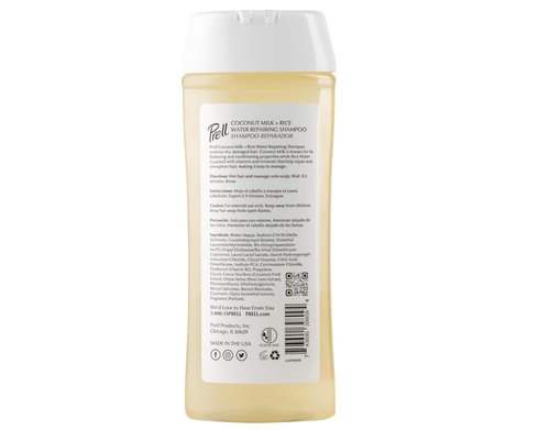 Prell Coconut Milk + Rice Water Shampoo - Safe Anti-Breakage Formula for Damaged Hair | 13.5 fl. oz.