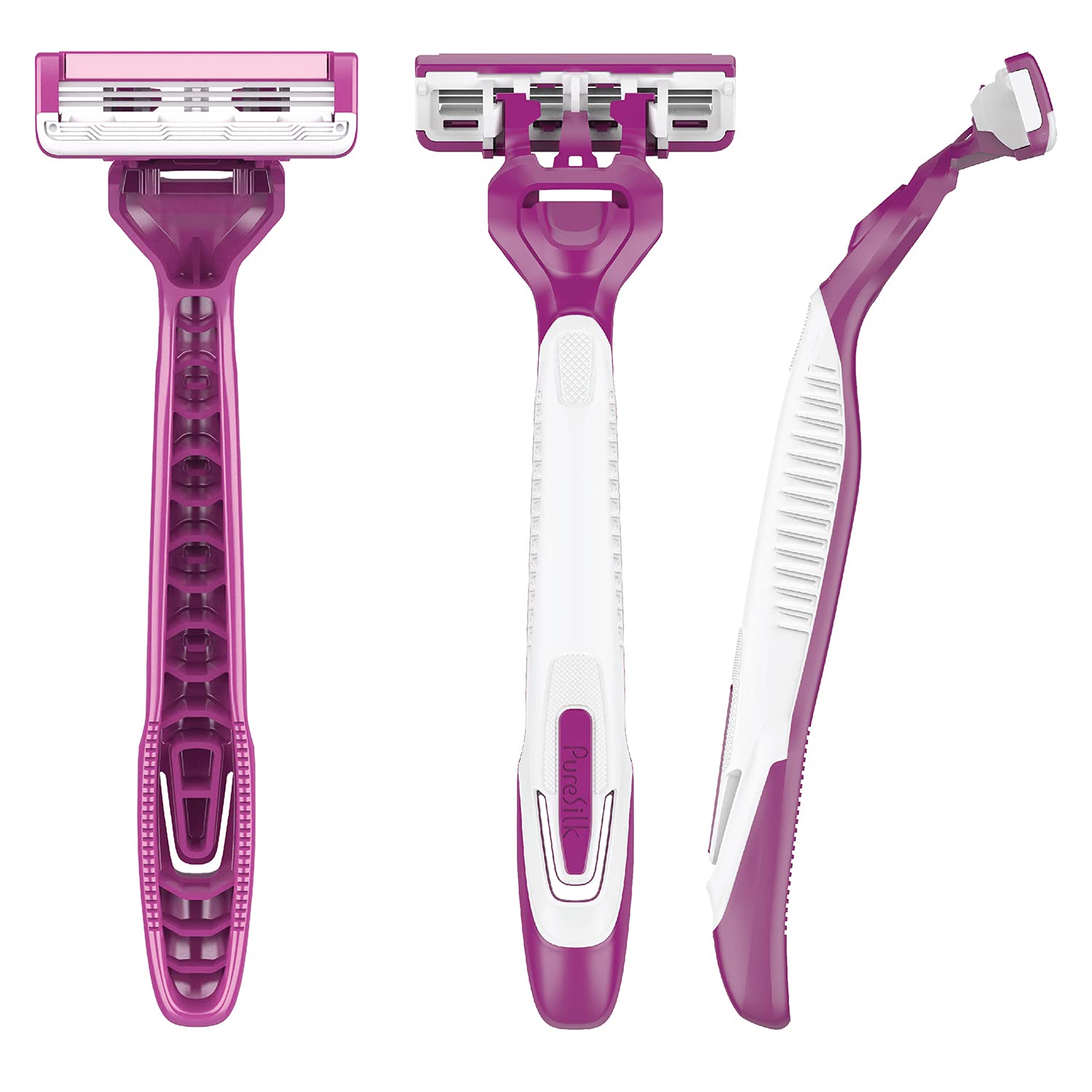Pure Silk Contour 3 Disposable Razors for Women (3 Packs/12 Total Razors)