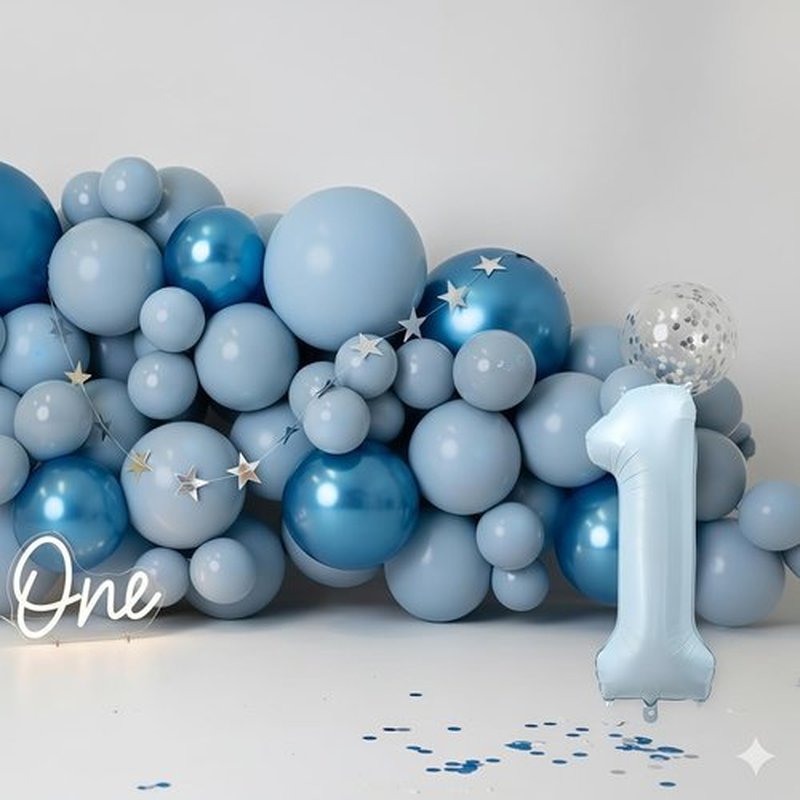 Skiennix Big Number 1 Balloon - Light Matte Sky Blue Foil 40 Inch - Perfect for 1st Birthday & Baby Shower Decor