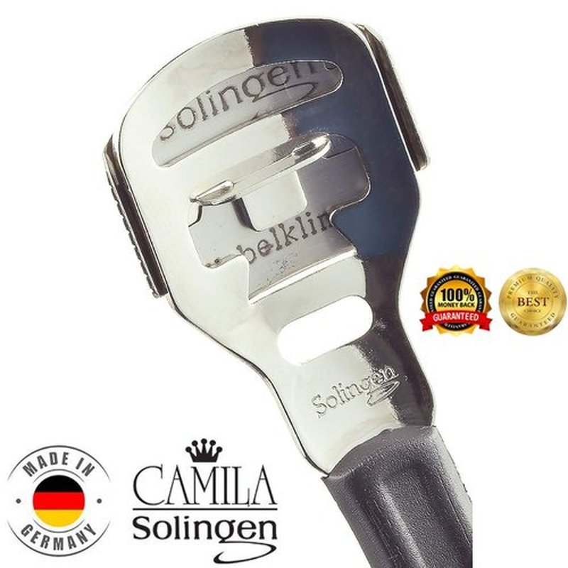 Camila Solingen CS22 5 1/2" Corn Plane Foot Callus Remover, Hard Skin Heel Shaver Pedicure Cutter Kit for Feet and 10 Spare Blades, Pedicure Tools for Healthy Foot Care Made in Solingen Germany