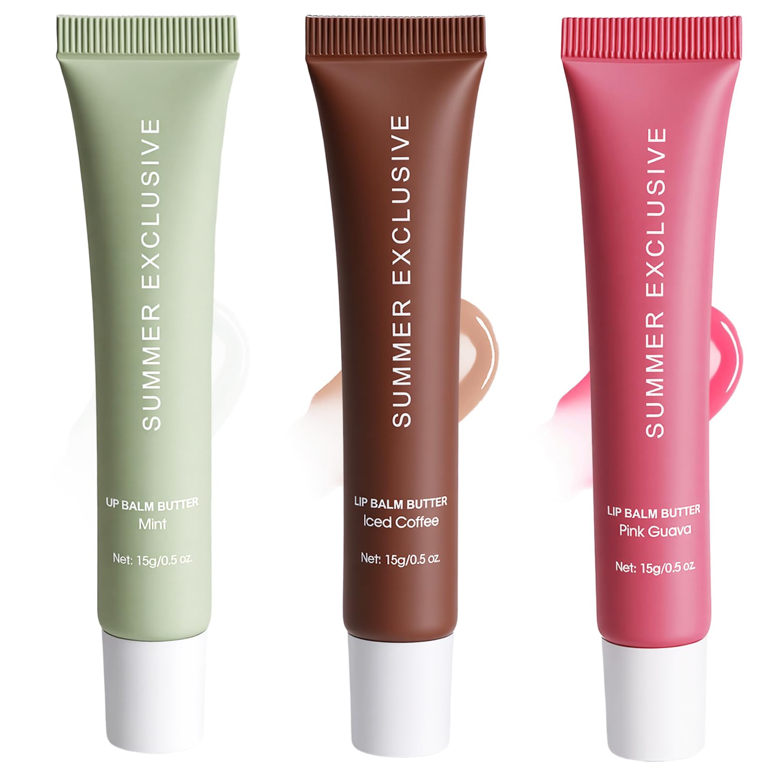 3 Color Summer Exclusive Lip Balm Butter,Tinted Lip Balm,Nourishing Lip Gloss with Natural Ingredients for Women and Girls,Soothes & Softens Dry Lips,Lip Care Gift Set for Birthday Christmas.