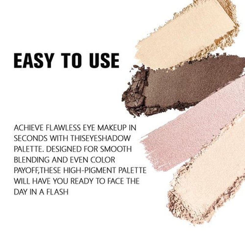 Kaely Eyeshadow Quad - Natural Nude Shimmer Palette for Older Women | Pigmented & Waterproof, 01