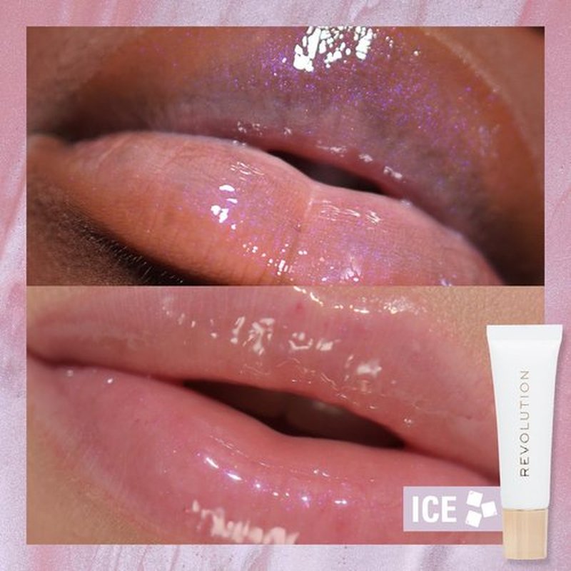 Revolution Juicy Peptide Lip Balm - Hydrating Sheer Tint with Peptides & Vitamin E | Clear Ice, 0.27 fl oz
